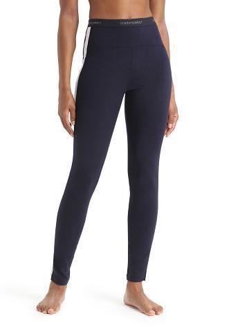 Base Layers Icebreaker Merino 200 Sonebula Thermal Leggings Damskie Granatowe Białe | PL 1092HAPK